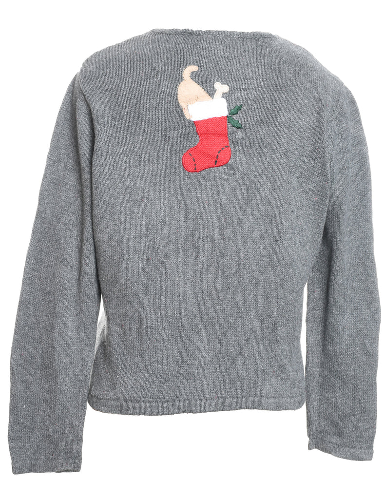 Cute Animal Print Christmas Cardigan - M