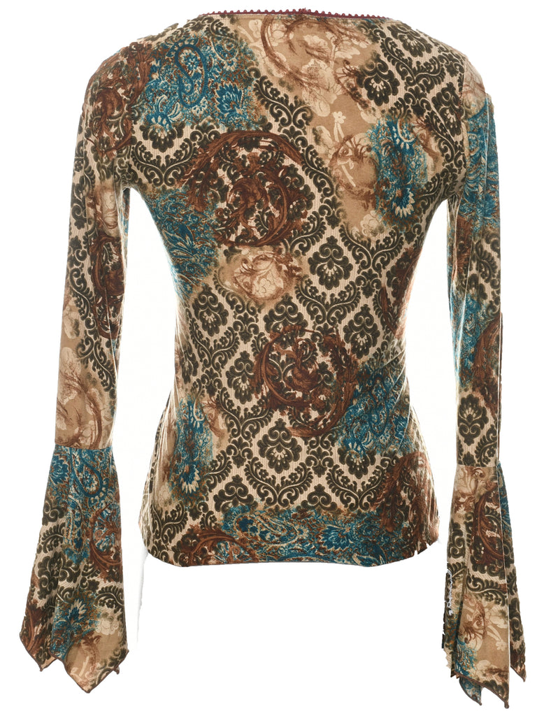 Damask Fabric Printed Top - S