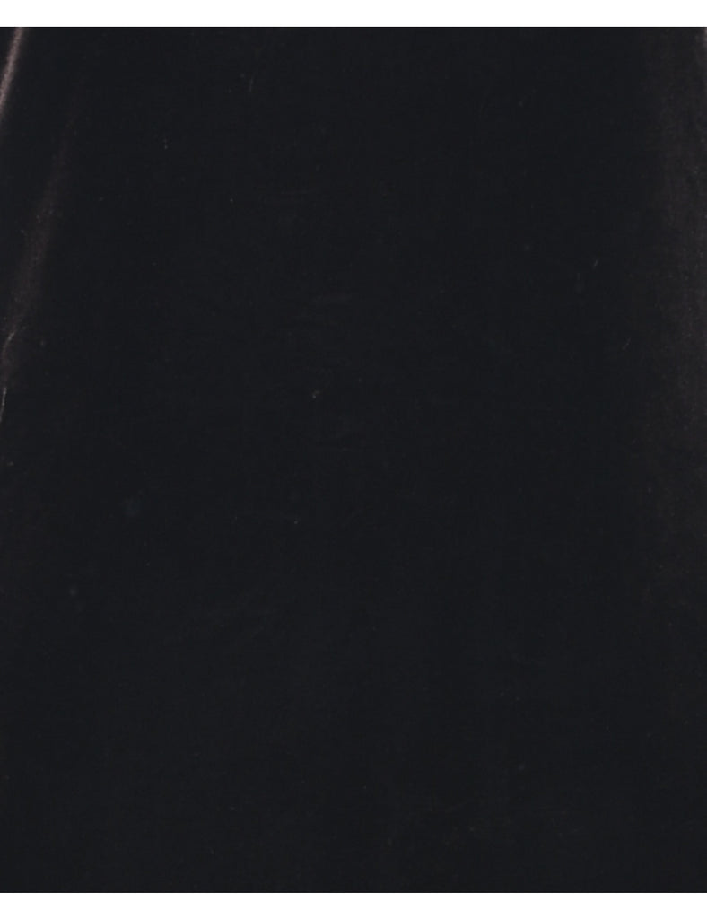 Dark Brown 1990s Velvet Evening Dress - M