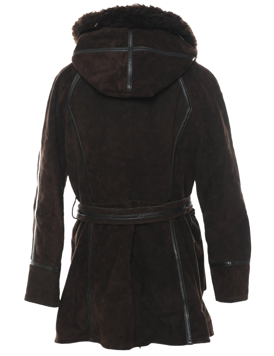 Faux fur lined suede coat deals