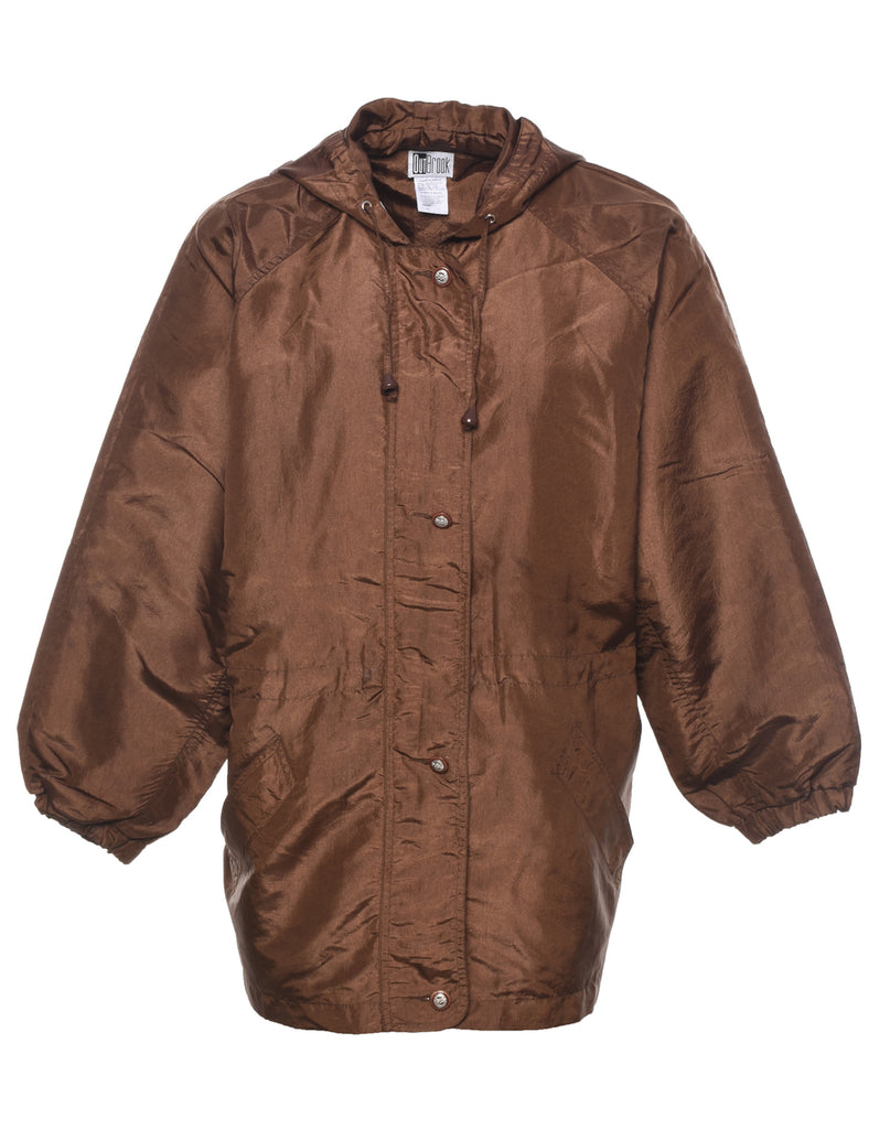 Dark Brown Hooded Jacket - M