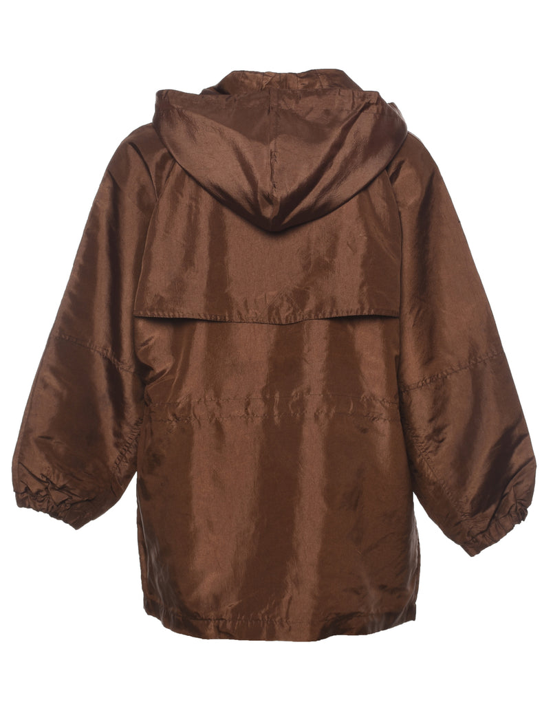 Dark Brown Hooded Jacket - M