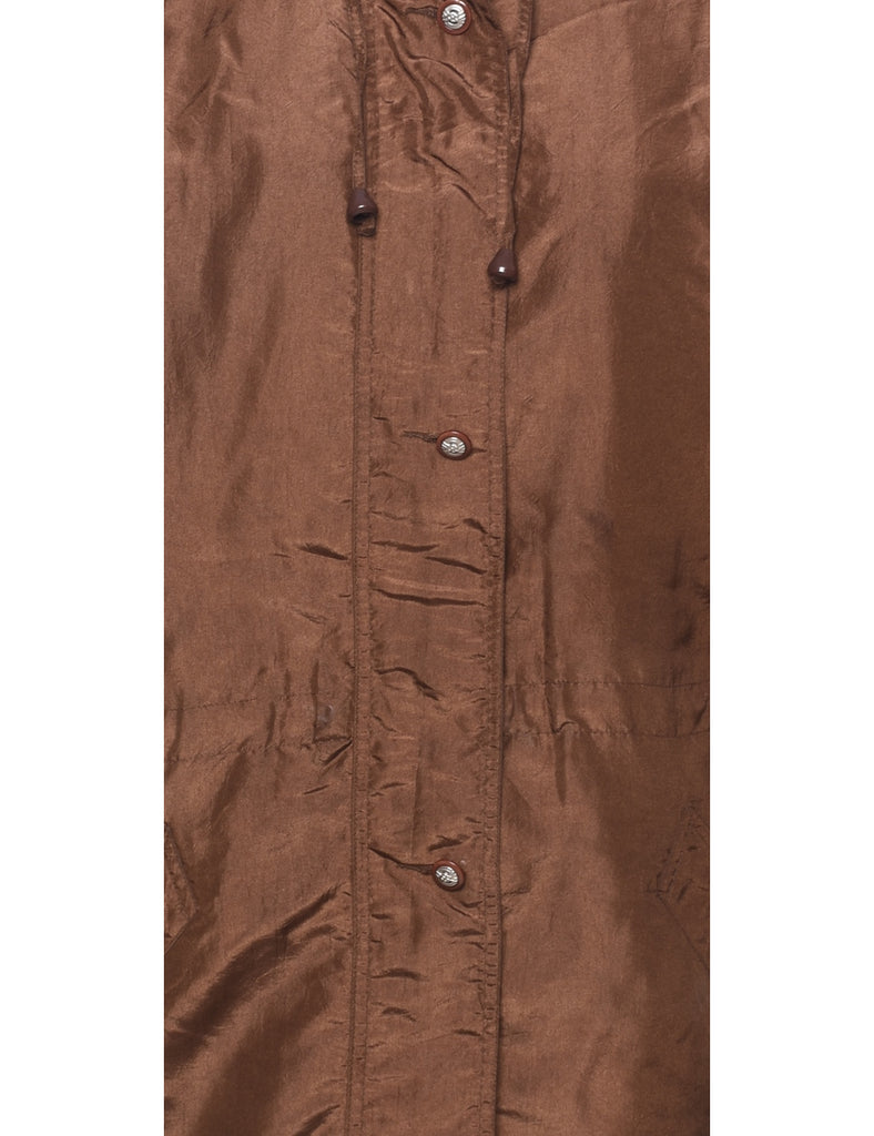 Dark Brown Hooded Jacket - M