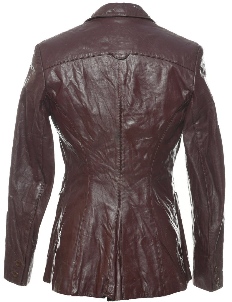Dark Brown Leather Jacket - S
