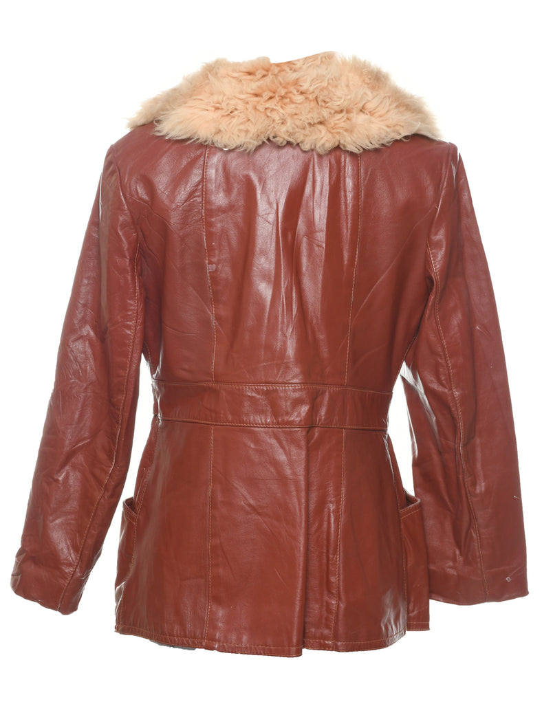 Dark Brown Leather Jacket - M