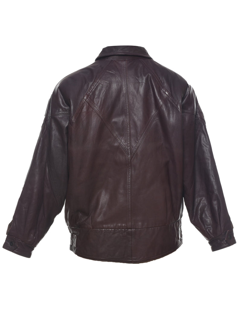 Dark Brown Leather Jacket - S