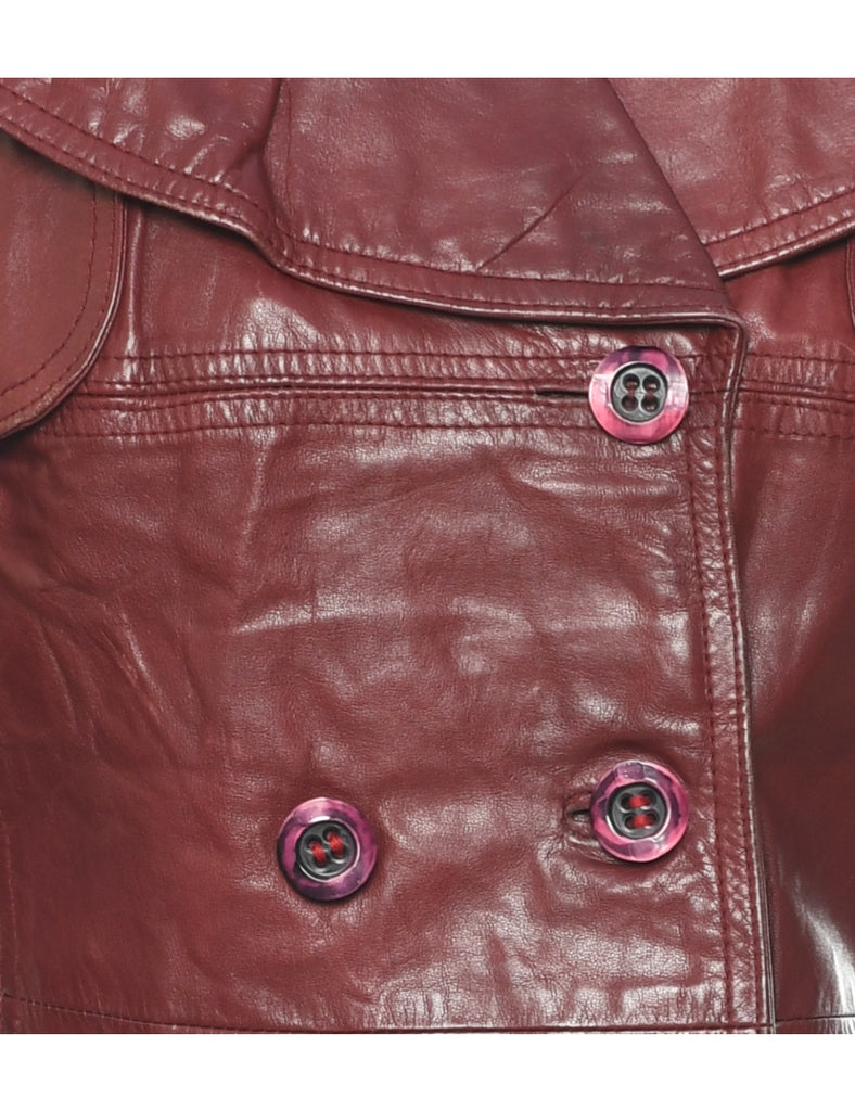Dark Brown Leather Jacket - M
