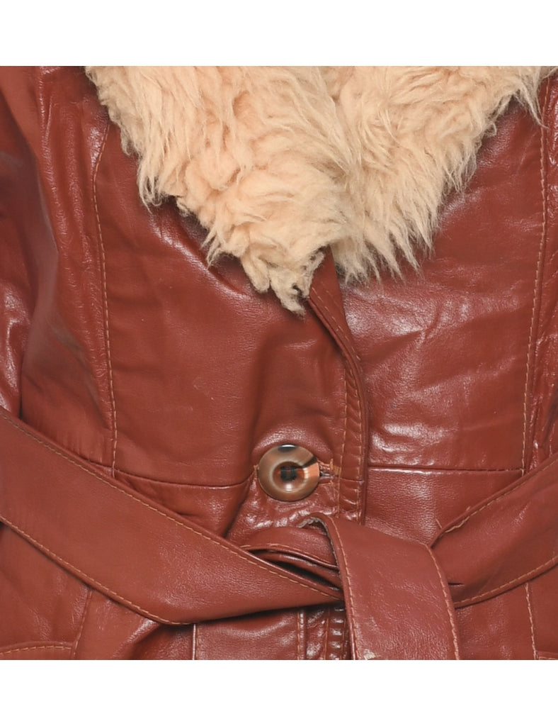Dark Brown Leather Jacket - M
