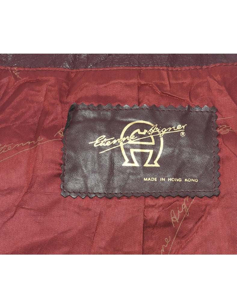 Dark Brown Leather Jacket - S