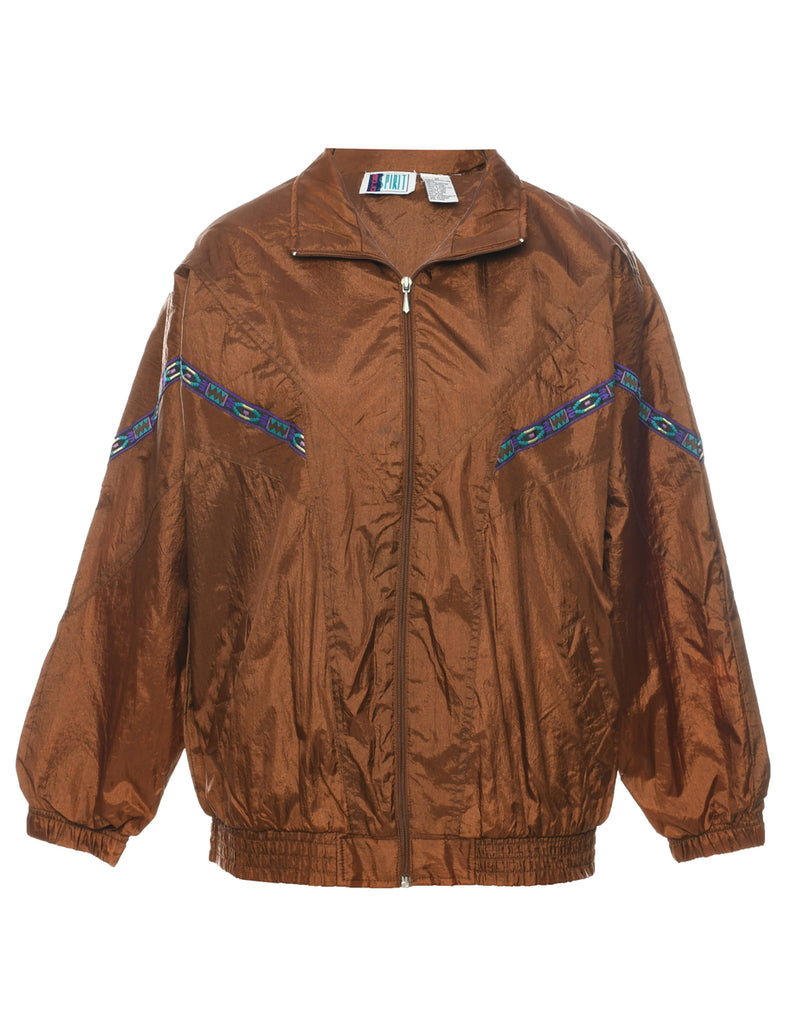 Dark Brown Nylon Jacket - M