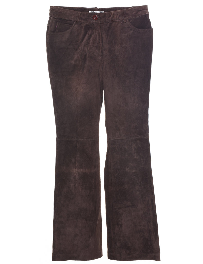 Dark Brown Suede Trousers - W30 L29