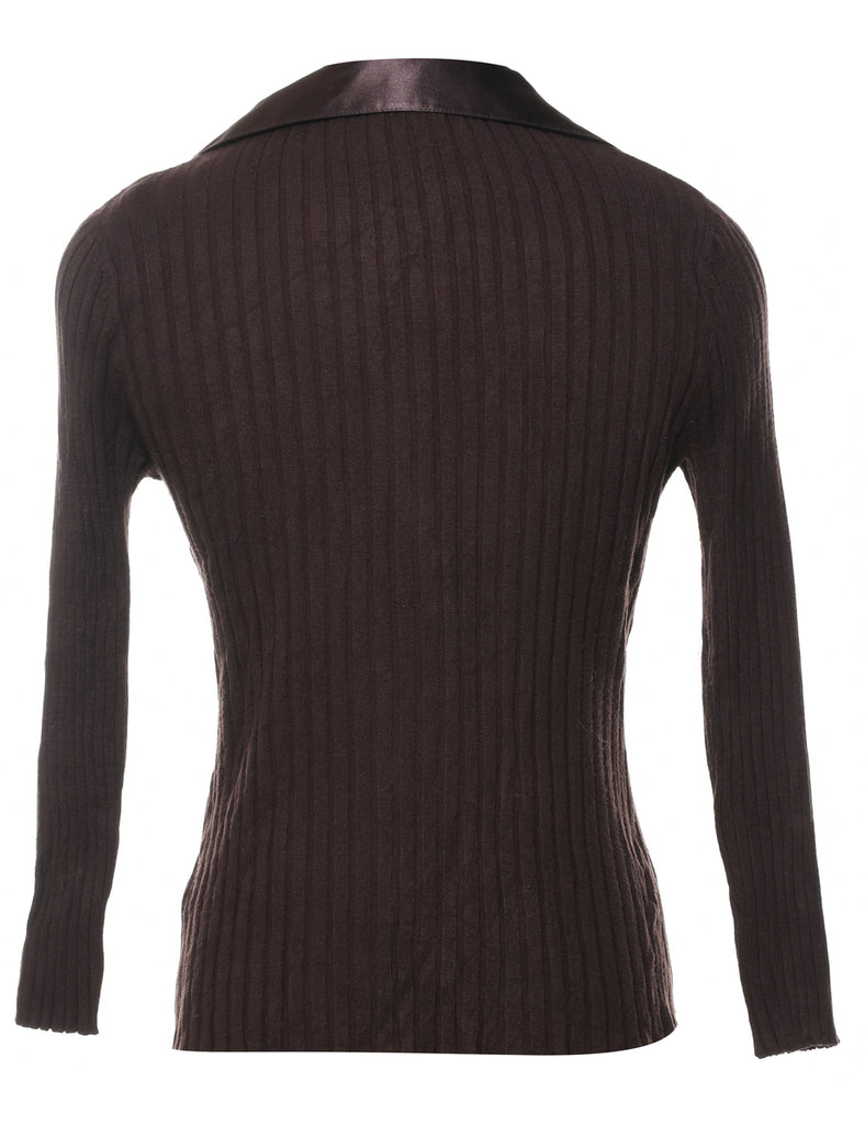 Dark Brown Y2K Cardigan - M