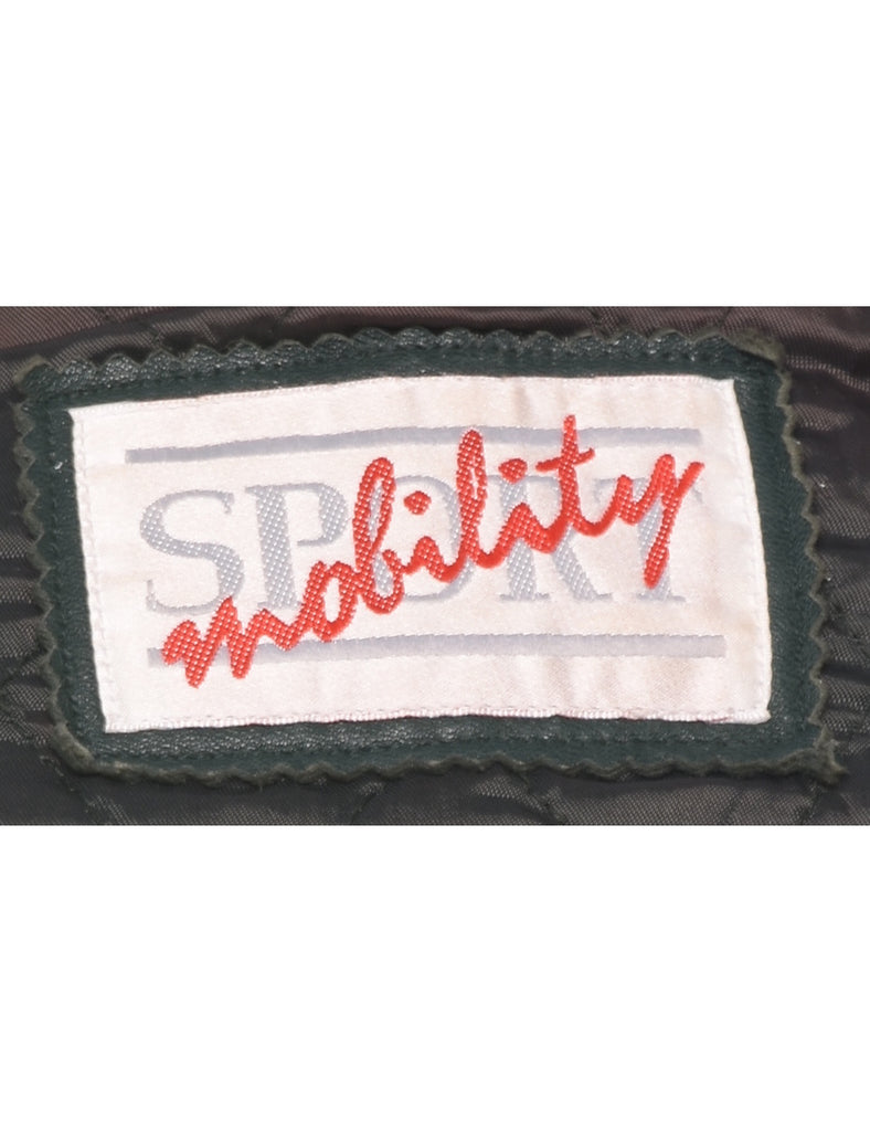 Dark Green Leather Jacket - M