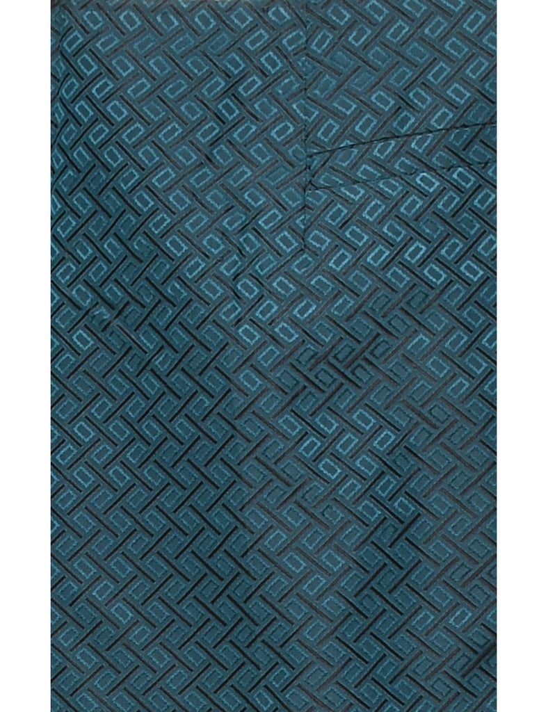 Dark Green Patterned Silk Trousers - W32 L29