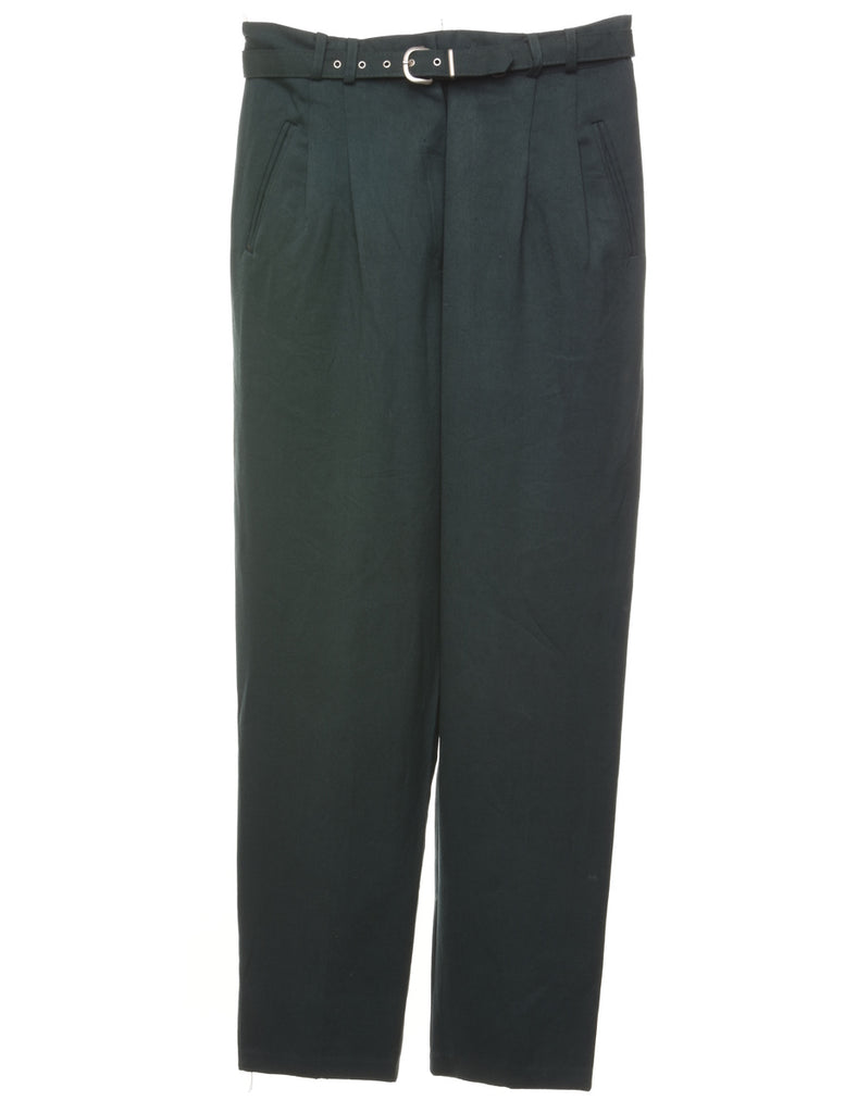 Dark Green Suede Effect Trousers - W30 L31