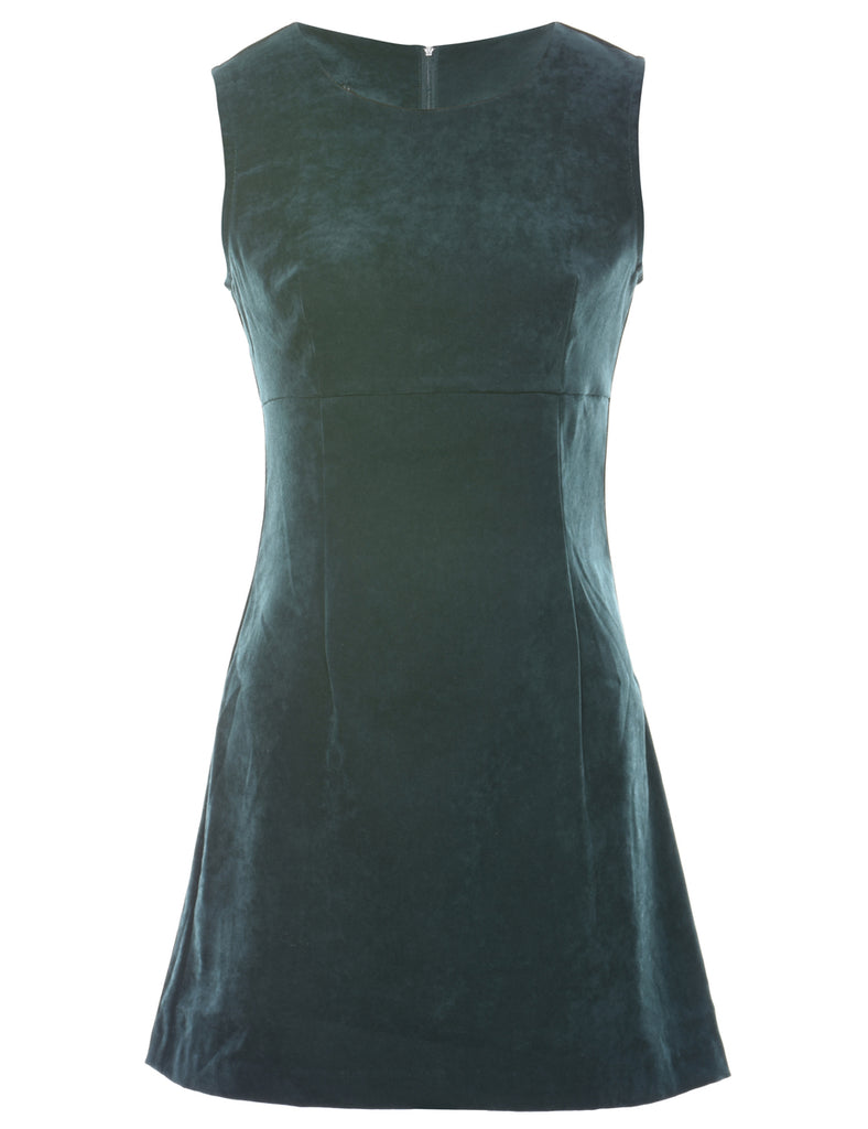 Dark Green Velour Mini Dress - XS
