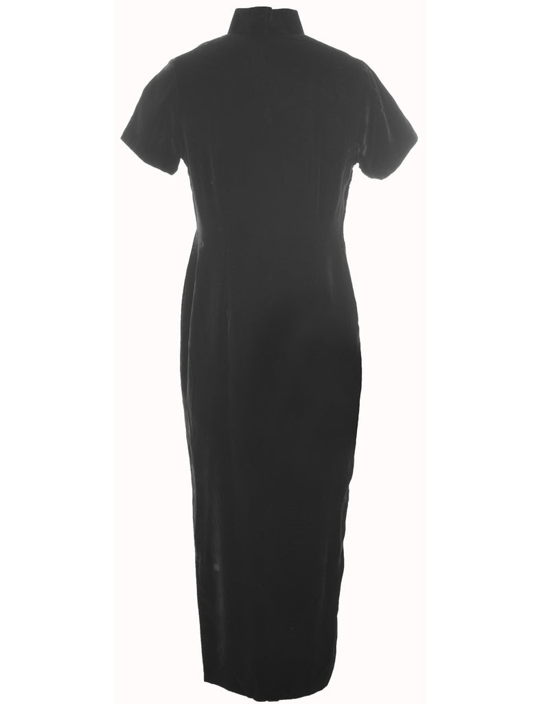 Dark Green Velvet Evening Dress - M