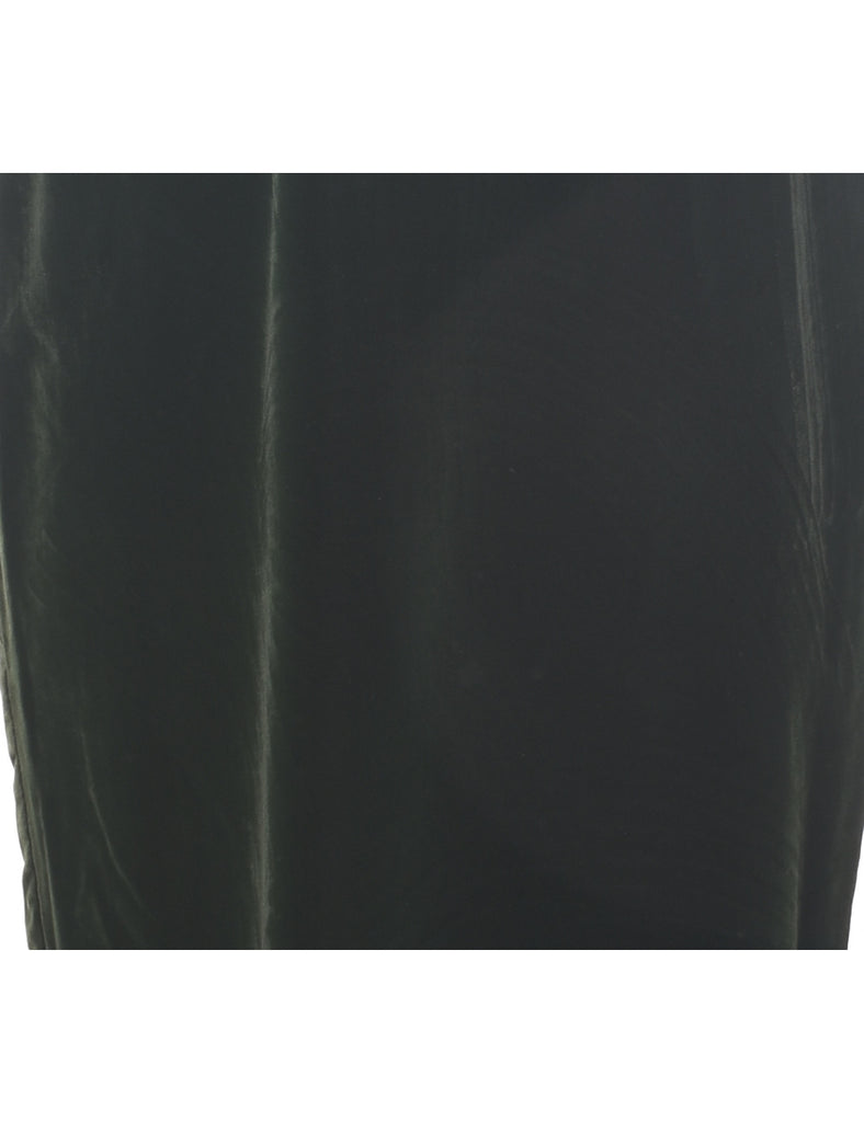 Dark Green Velvet Evening Dress - M