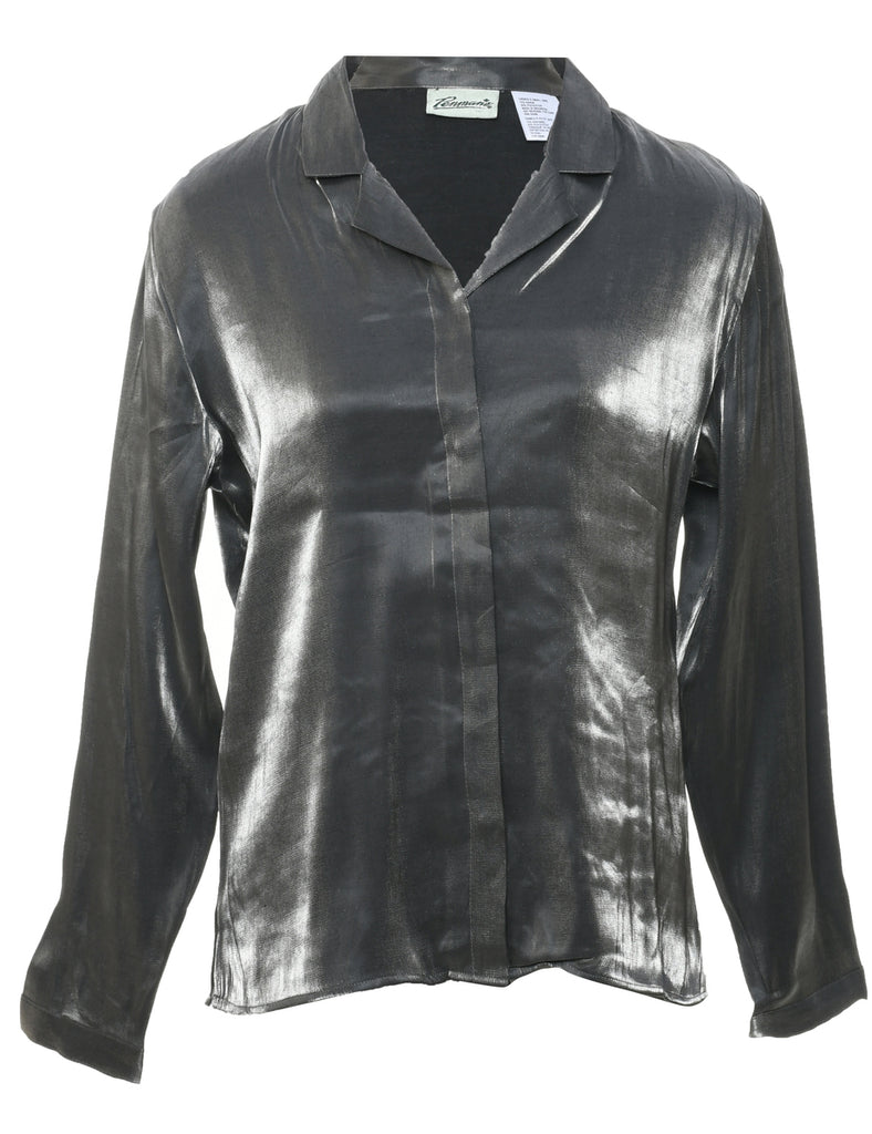 Dark Grey Evening Blouse - S
