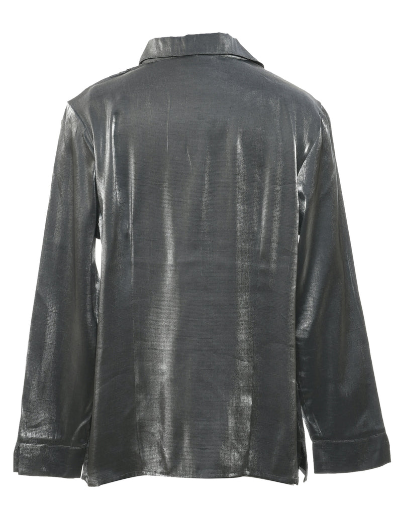 Dark Grey Evening Blouse - L