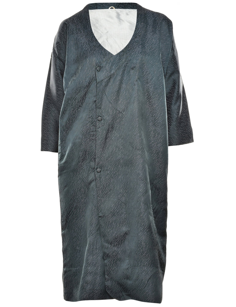Dark Grey Midi Length Kimono - L