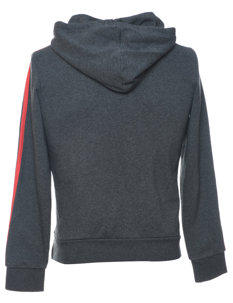 Dark Grey & Red Adidas Track Top - S