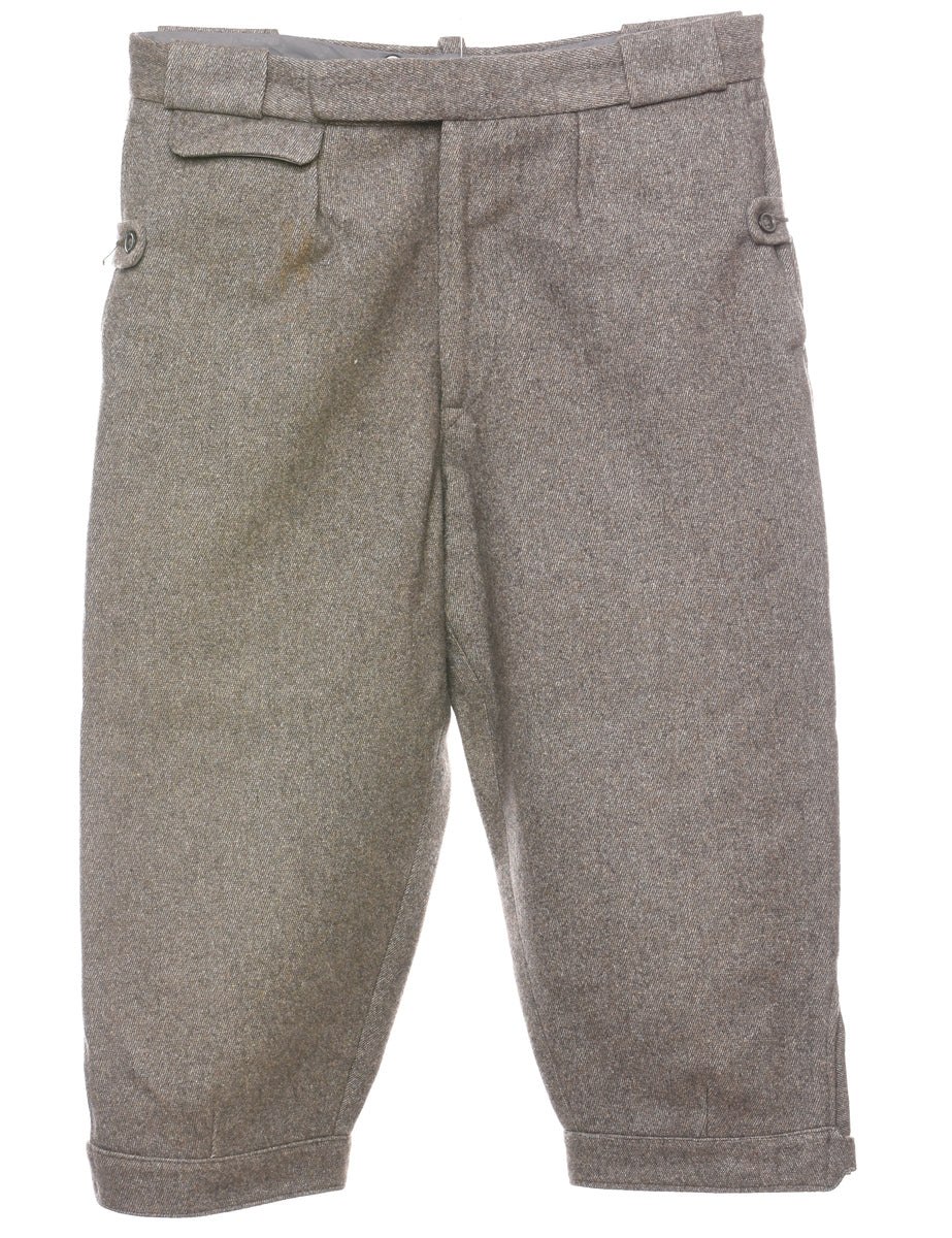 Dark Grey Wool Cropped Trousers W32 L191