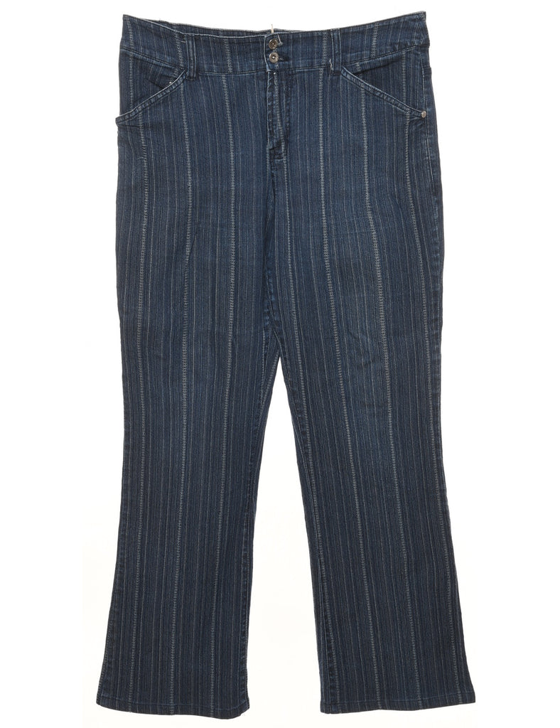 Dark Wash 1990s Striped Bootcut Jeans - W34 L30