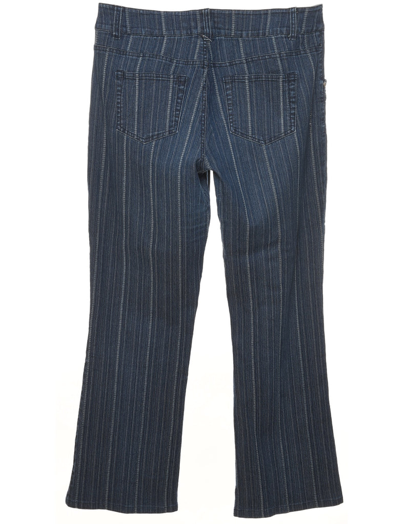 Dark Wash 1990s Striped Bootcut Jeans - W34 L30