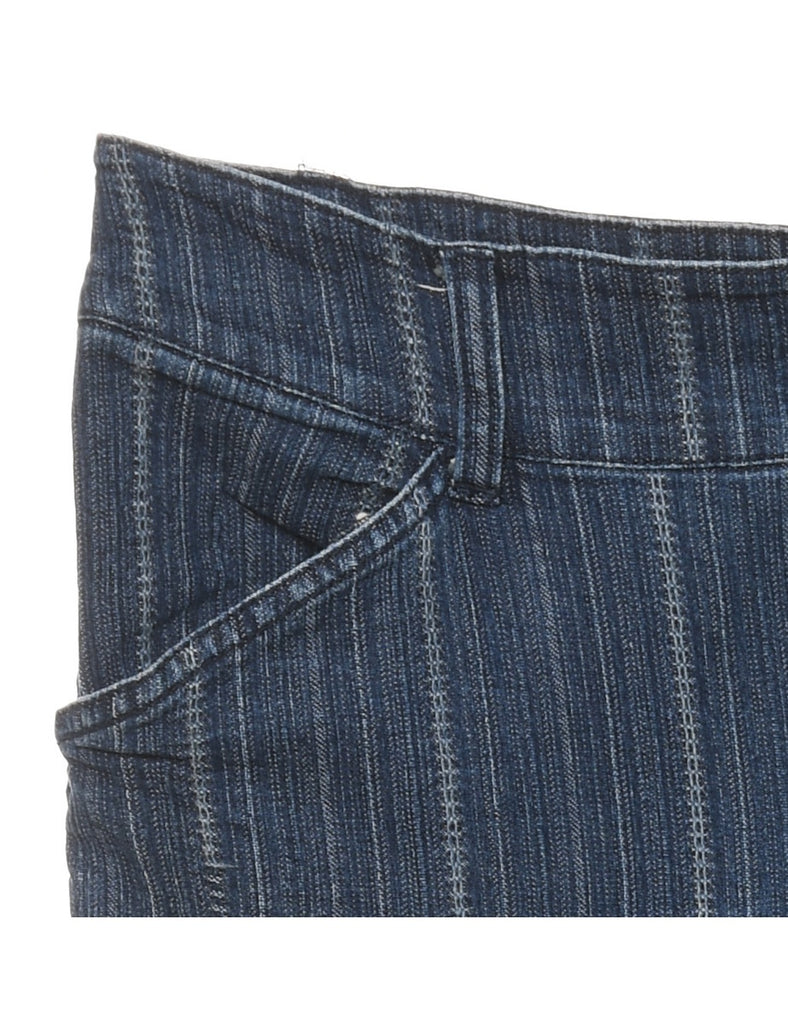 Dark Wash 1990s Striped Bootcut Jeans - W34 L30