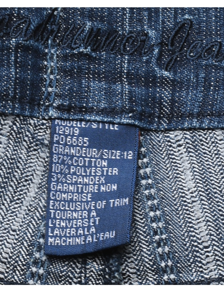 Dark Wash 1990s Striped Bootcut Jeans - W34 L30