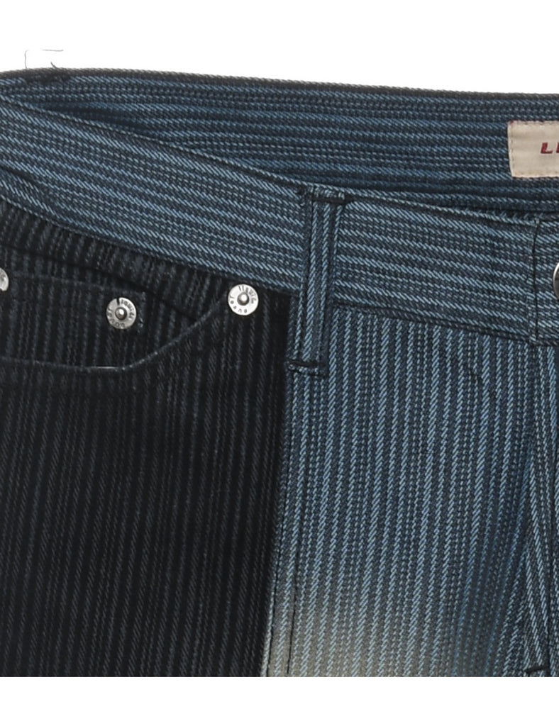 Dark Wash & Black Patchwork Y2K Flared Jeans - W30 L32