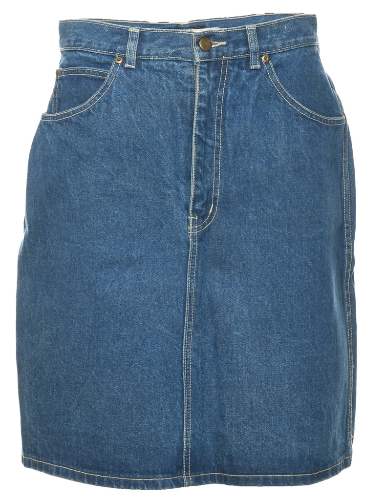 Dark Wash Denim Midi Skirt - M