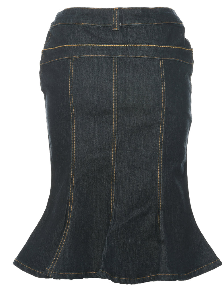 Dark Wash Denim Midi Skirt - M