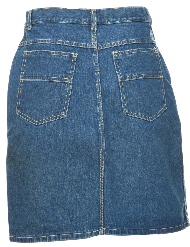 Dark Wash Denim Midi Skirt - M