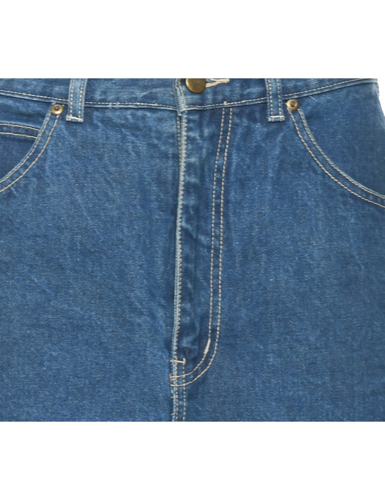 Dark Wash Denim Midi Skirt - M