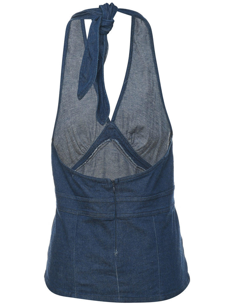 Dark Wash Denim Shirt - XS