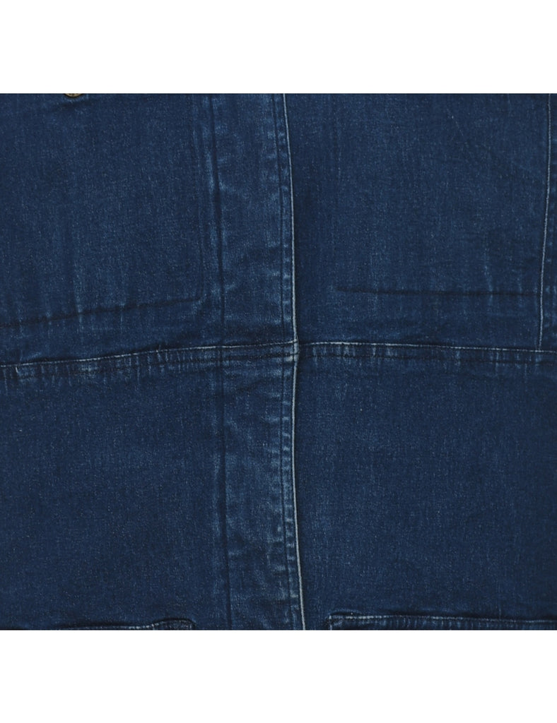 Dark Wash Denim Utility Jacket - L