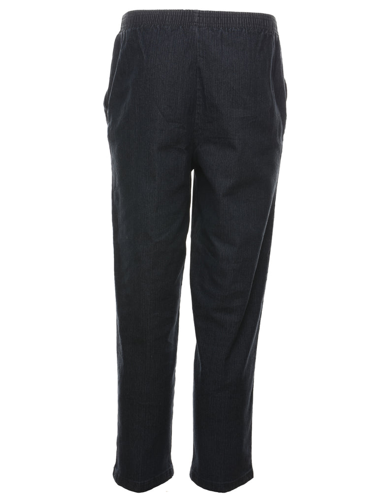 Dark Wash Elasticated Waist Denim Trousers - W26 L27