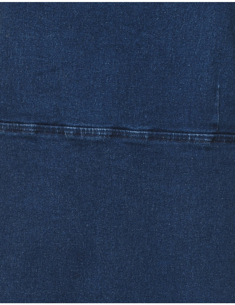 Dark Wash Strappy Denim Dress - M