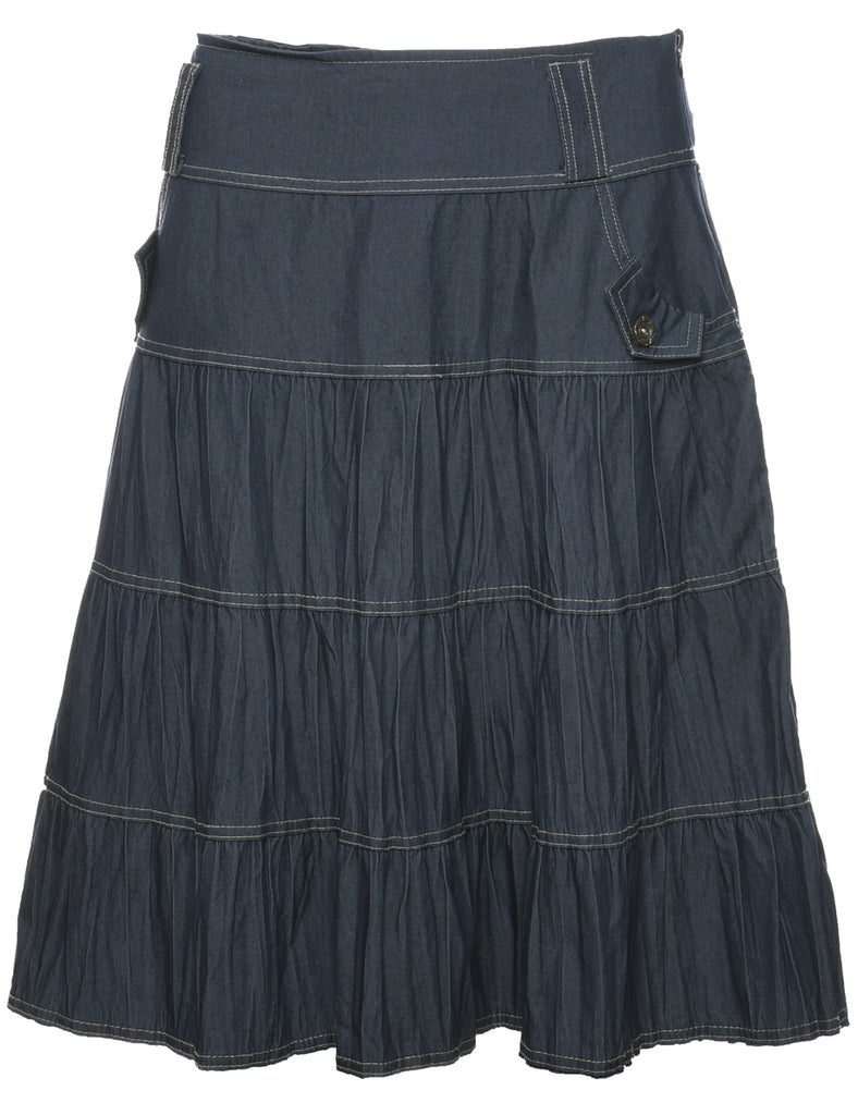 Denim Flared Skirt - M