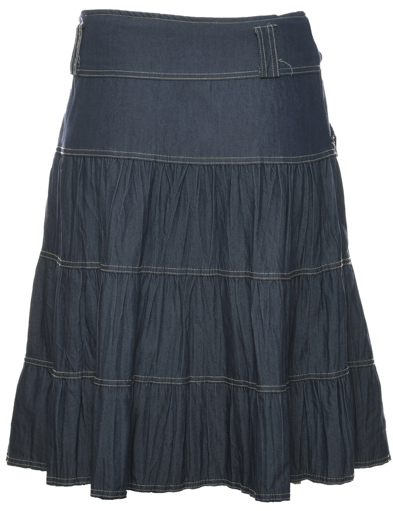 Denim Flared Skirt - M