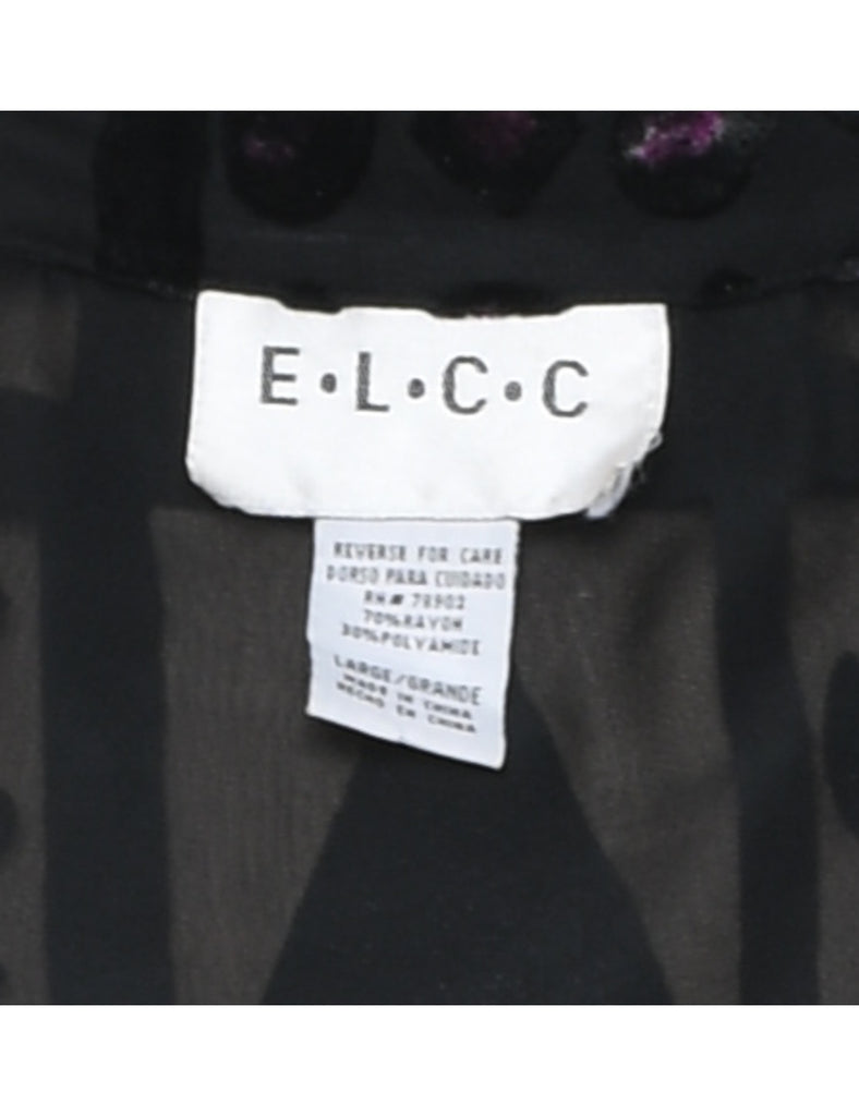 Devore Design Black Sheer Evening Shirt - XL