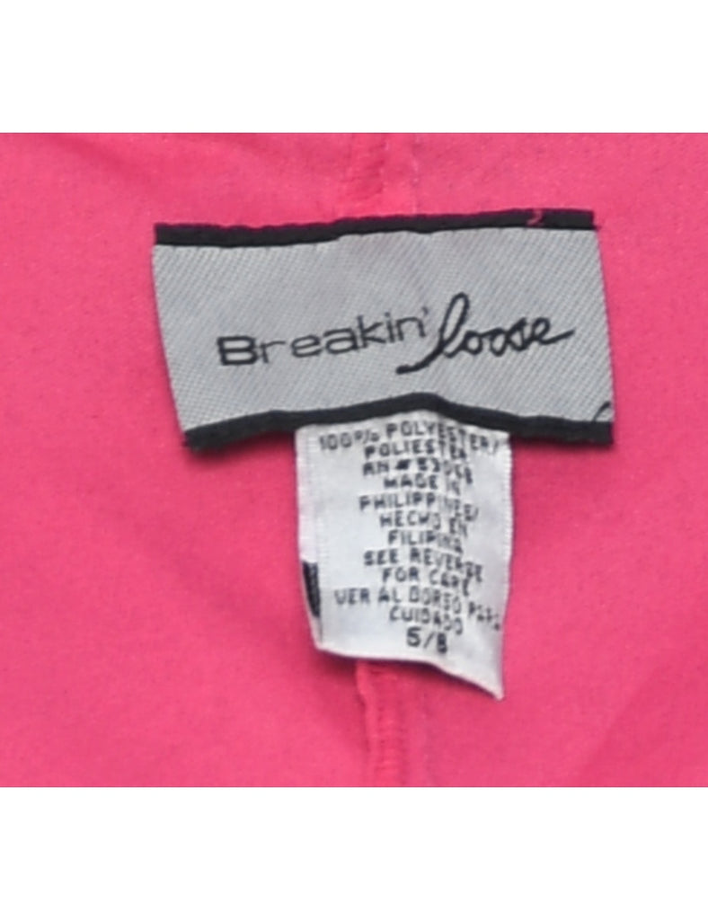 Devore Design Pink & Black 1990s Sleeveless Evening Dress - L