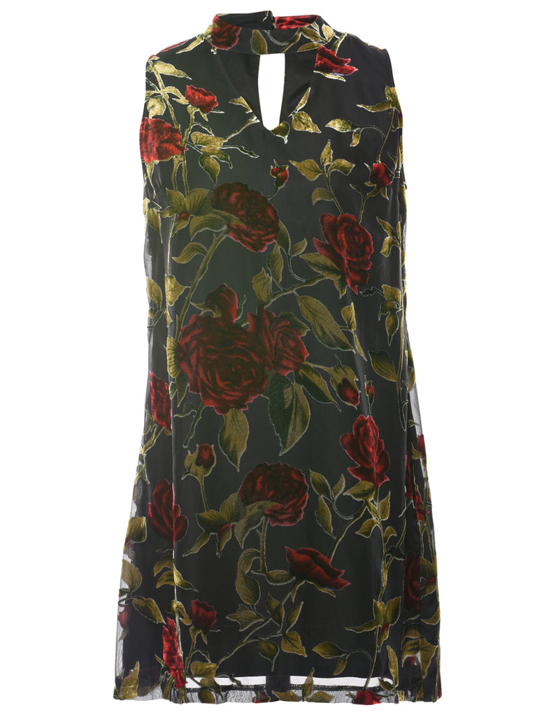 Devore Floral Mini Dress - M