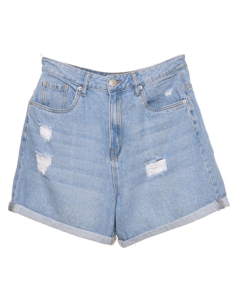 Dickies Distressed Rolled Hem Denim Shorts - W28 L5