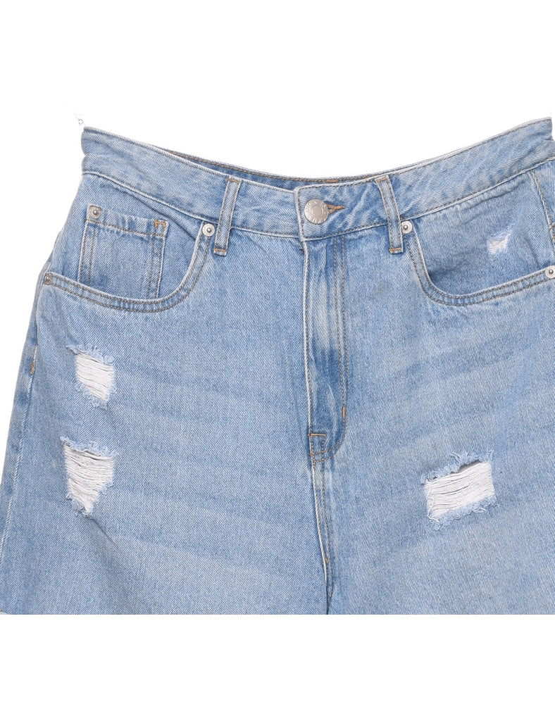 Dickies Distressed Rolled Hem Denim Shorts - W28 L5