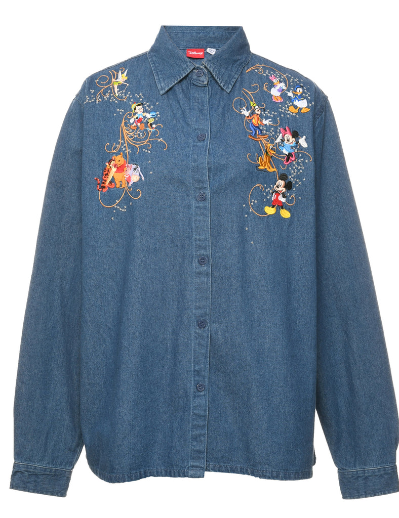 Disney Cartoon Denim Shirt - L