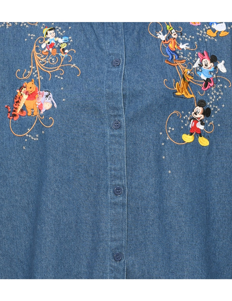 Disney Cartoon Denim Shirt - L