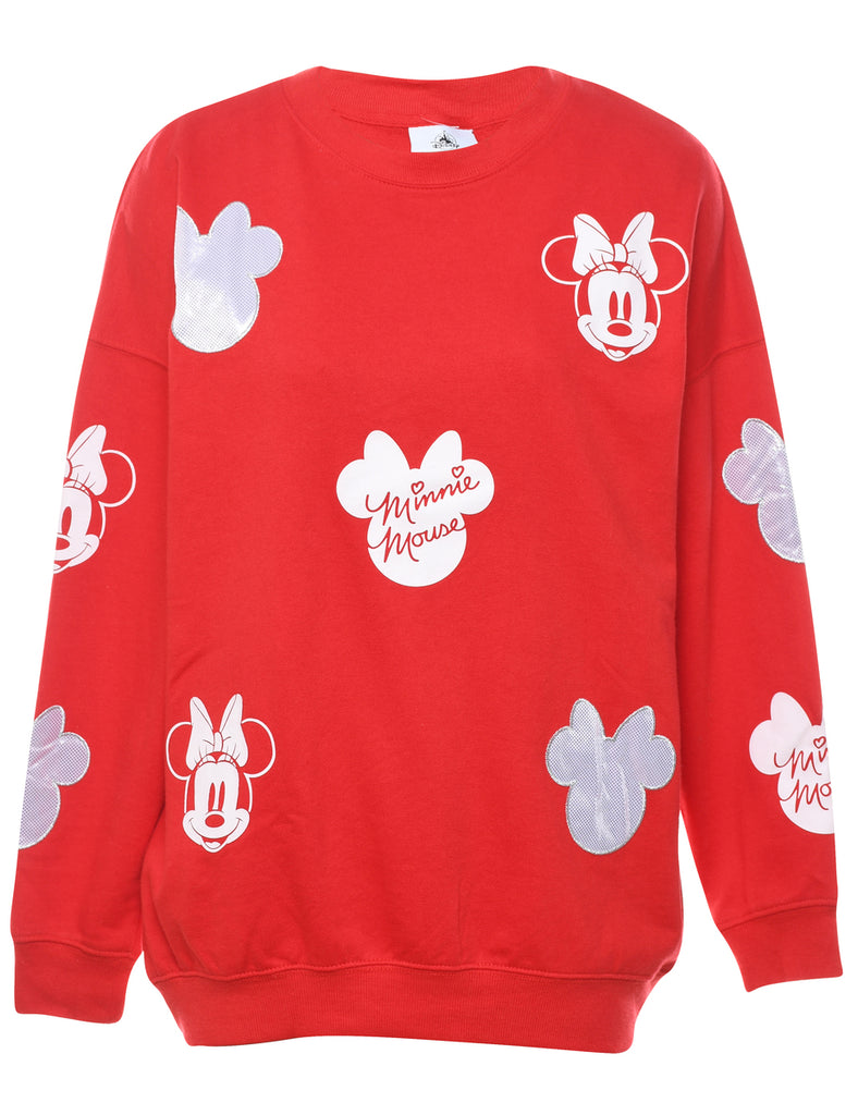 Disney Micky Mouse Red Cartoon Sweatshirt - M
